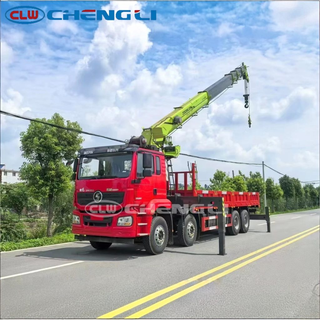 Shacman Delong 16 Ton Truck Mounted Crane Side View