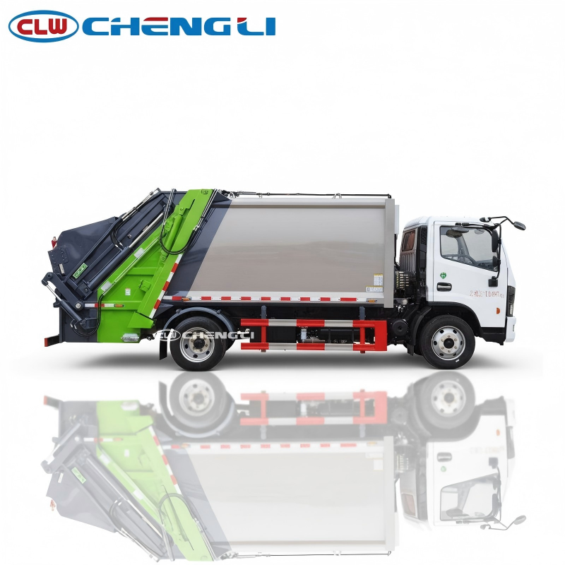 Triangular Hopper Compactor Garbage Truck