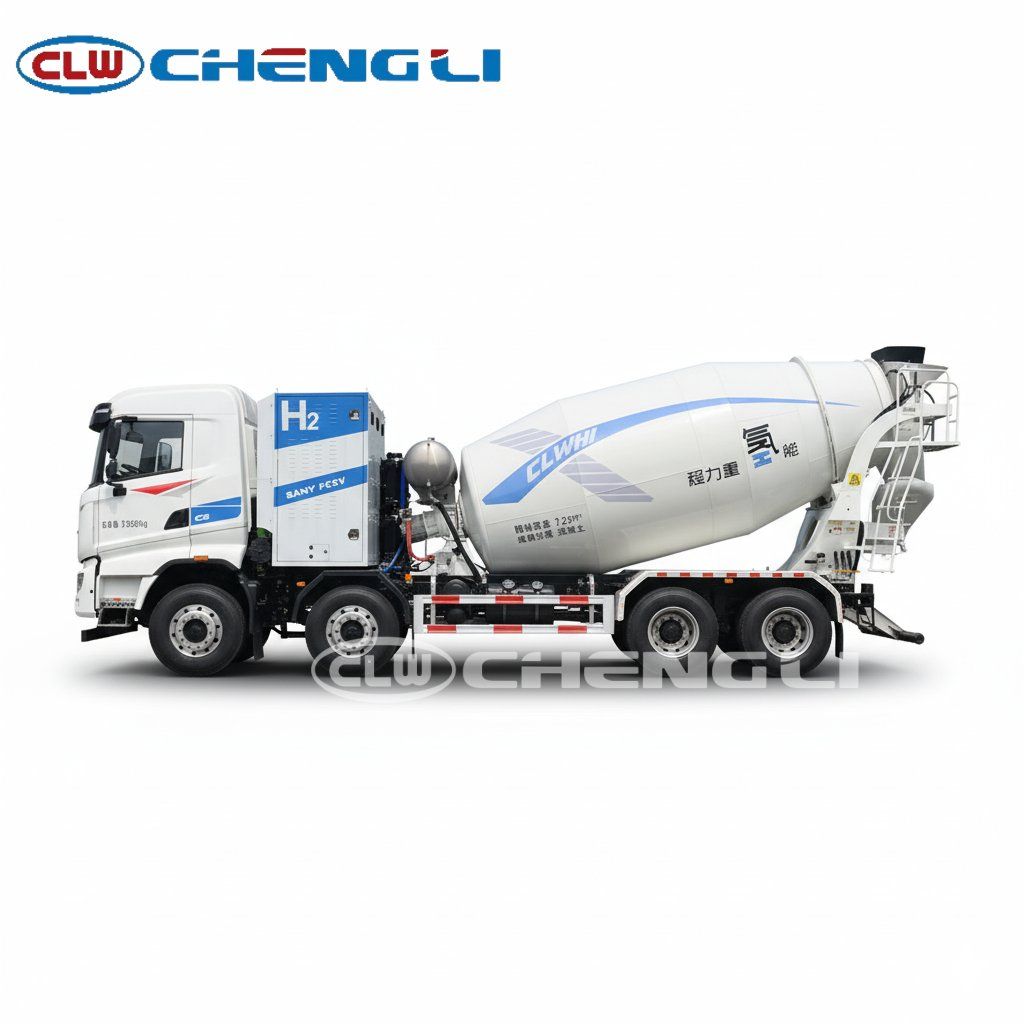 16m3 cement mixer truck side view fuel cell